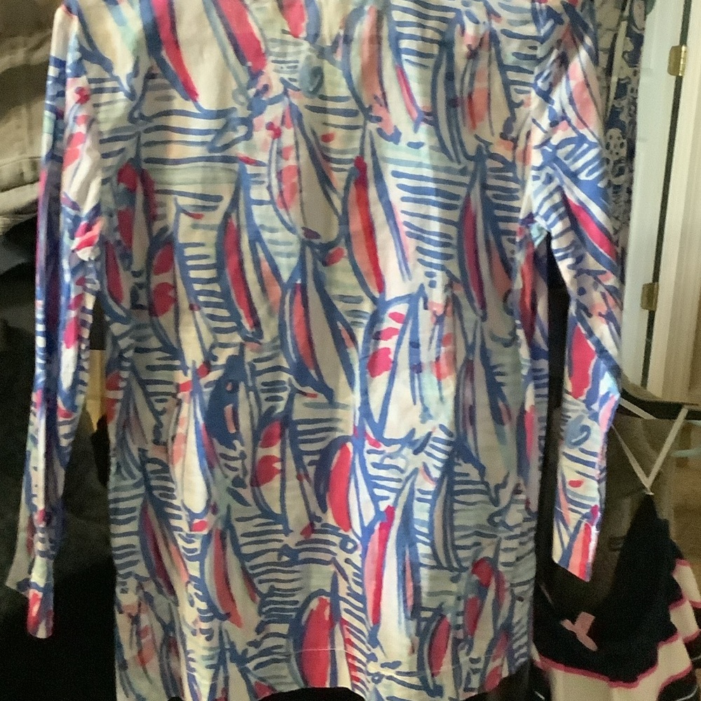 Lilly Pulitzer Multicolor Wave Pattern Blouse - image 6